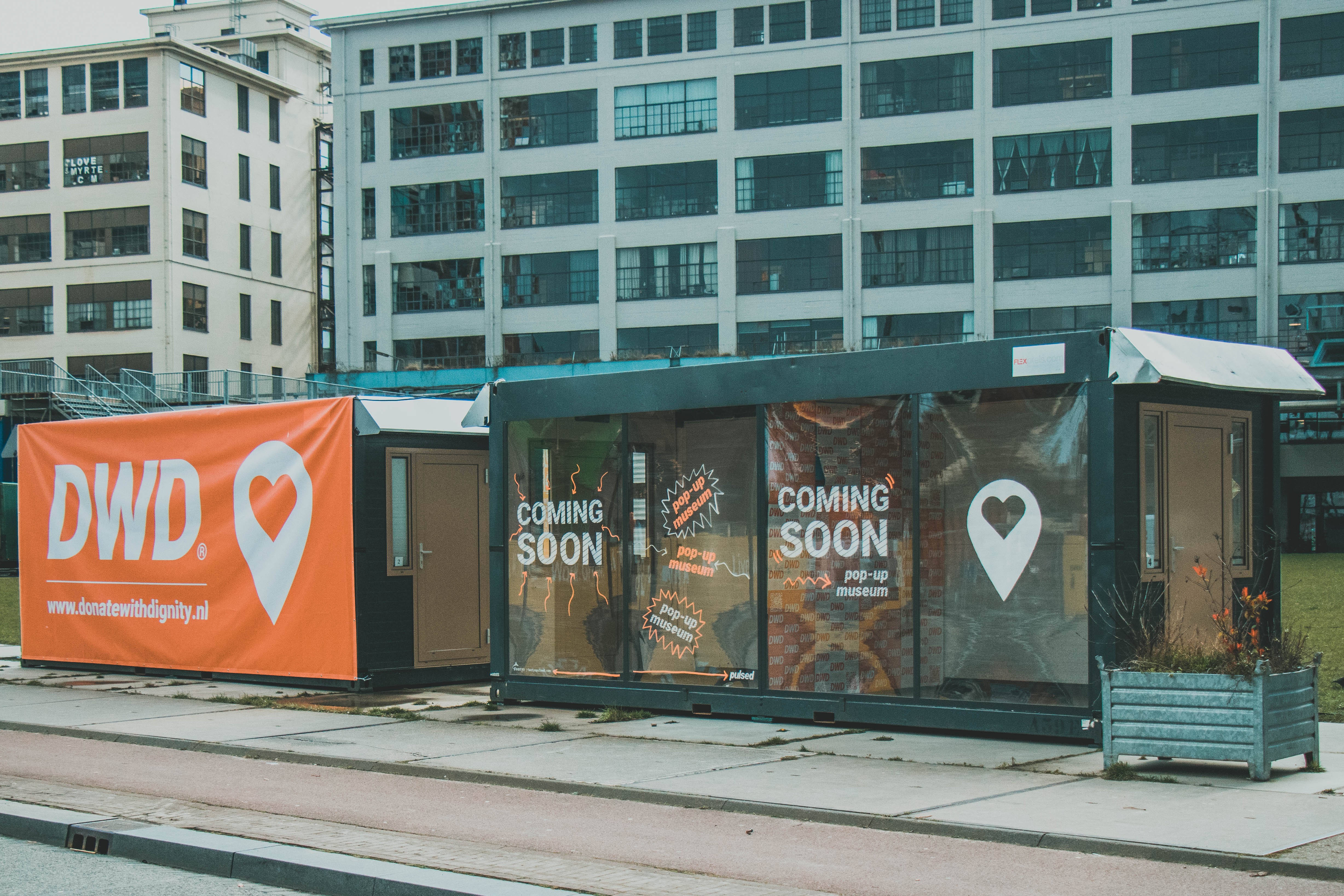 Het pop up-museum van de actie op Strijp-S in Eindhoven.