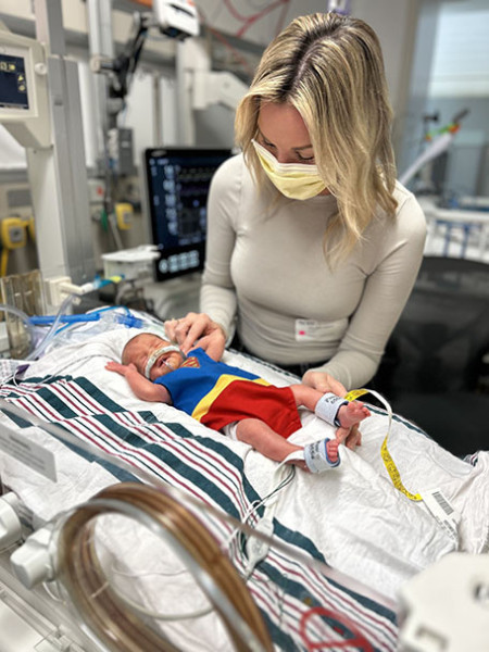 Melissa Burke with her infant, Billie.
