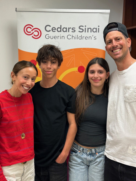 Music therapy program donors, the Corleto family (left to right: Melissa, Ryder, Joey and Adam Corleto).