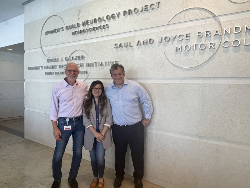 Left to right: Eduardo Marbán, MD, PhD, Lizbeth Sanchez and Eugenio Cingolani, MD