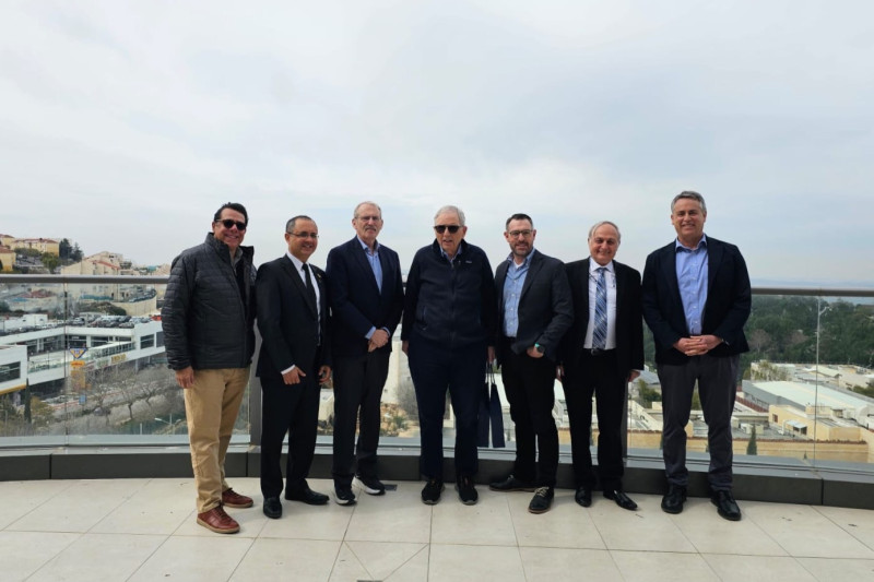 Cedars-Sinai delegation with Israeli hosts in the northern city of Safed. Photo courtesy of Laurence Katznelson, MD.