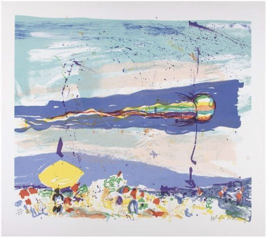 Malcolm Morley, Kite on Gibson Beach, 1987, Lithography. Cedars-Sinai Art Collection, Los Angeles. Gift of Layne and Julie Dicker. © Malcolm Morley