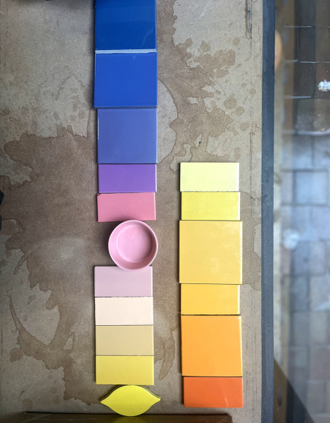 Tile samples developed at Cerámica Súro. Photo courtesy of Jay Yan.