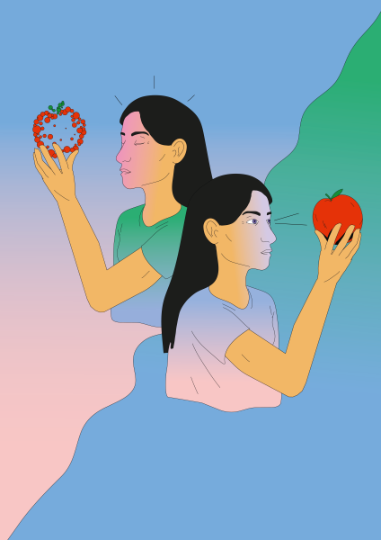 Duality of perception: How ventral temporal cortical neurons bridge the gap between seeing and imagining. Illustration by Olivier Wyart.