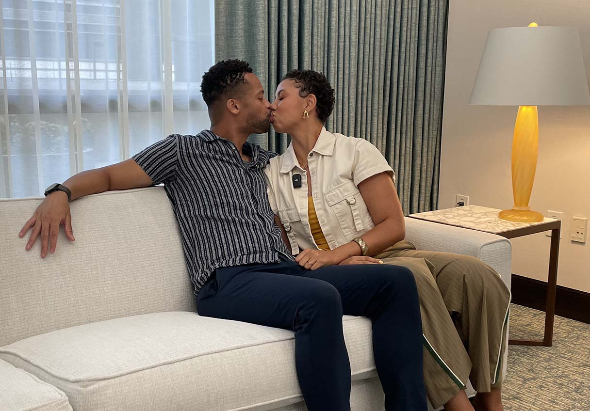 Mataya Dade, at right, and her life partner Marcus Mack are looking forward to a bright future following her successful breast cancer treatment at Cedars-Sinai. Photo by Cedars-Sinai.