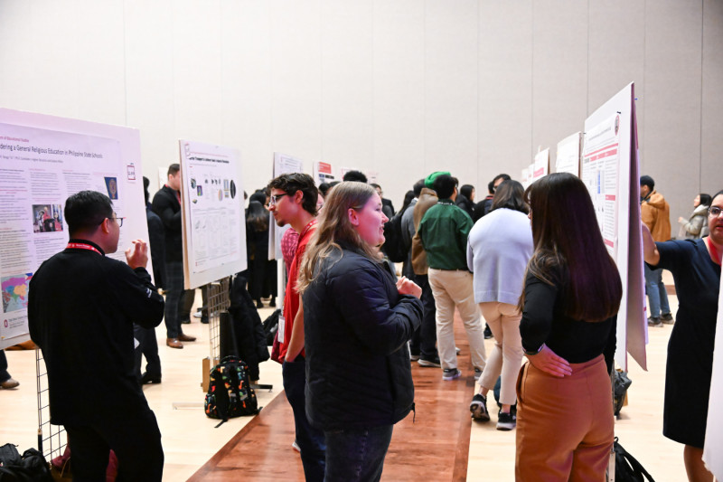 Students presented posters offering an overview of their research throughout the forum.