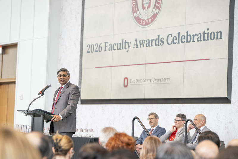 Bellamkonda praises Ohio State's faculty at the 2026 Faculty Awards.