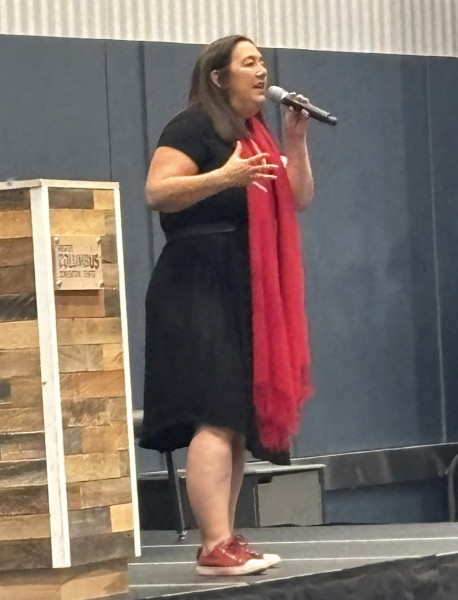 Renowned educator and author Erin Gruwell encouraged students to use their voices to make a difference.