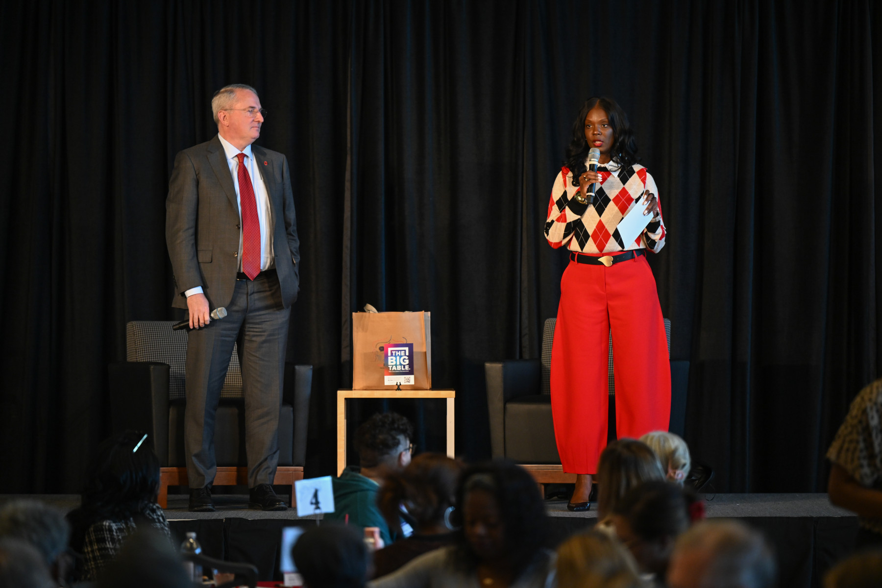 John Warner (left) and Melissa Shivers led the discussion.