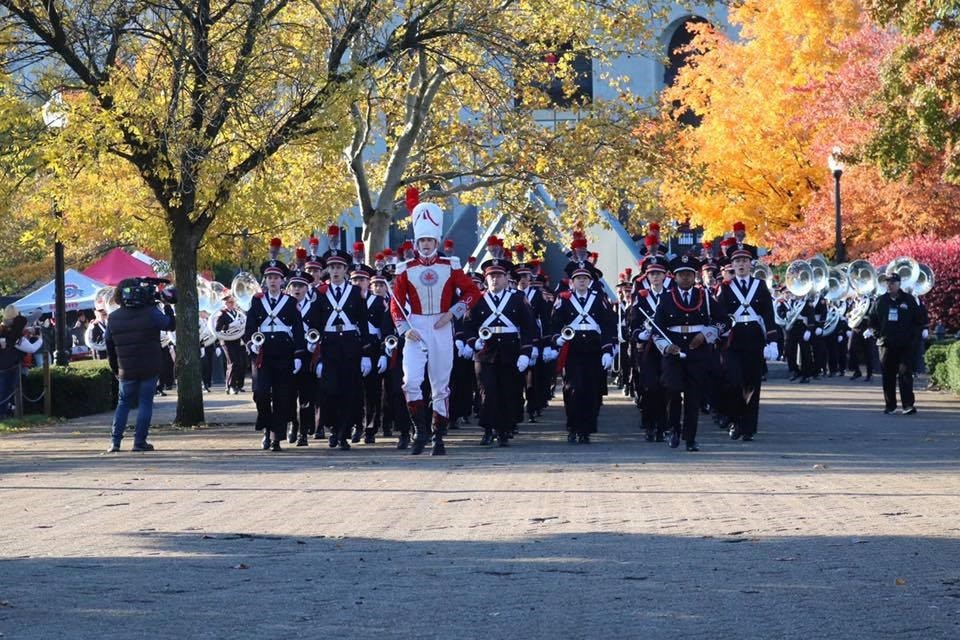 Ohio State Marching Band rings in the holidays at halftime