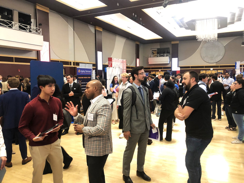 Ohio State students explored opportunities for jobs and internships with employers.