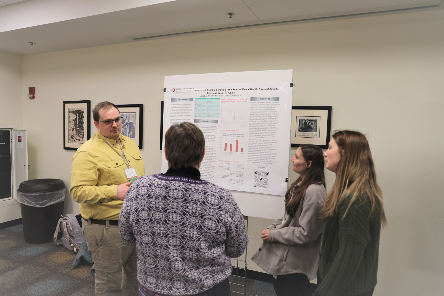 Garrett Price, Langston Myers and Kat Diana presented research on teen smoking.