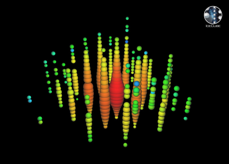 The highest-energy neutrino ever observed in IceCube. Image: IceCube Collaboration