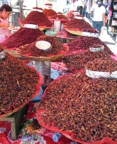Chapulines at a market