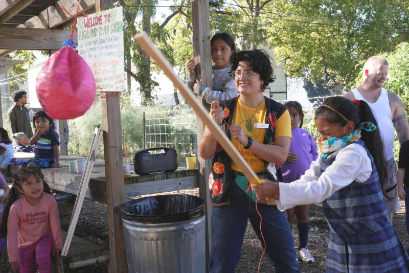 Sara Moya, a 2024 CFAES graduate and environmental educator at the garden.