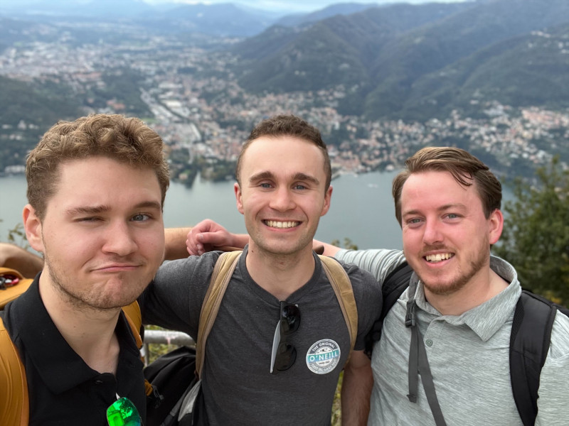 Nikolas and Ian Harris explored Milan with a friend.