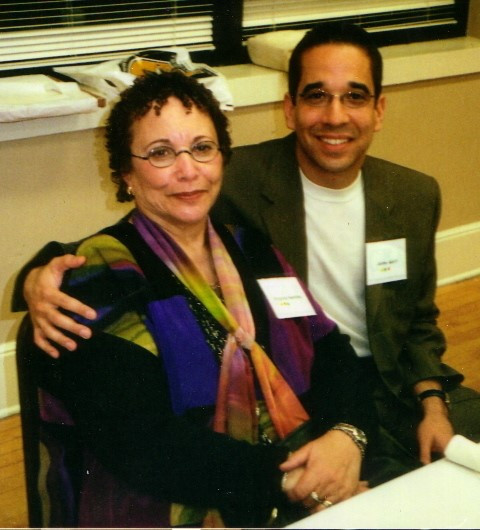 Virginia Hamilton and son Jaime Adoff.