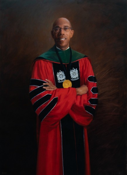 Dr. MIchael V. Drake's presidential portrait was created by artist James Tennison.