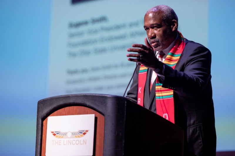 Gene Smith, senior vice president and Wolfe Foundation Endowed Athletics Director, was honored at the Legends & Legacies event.
