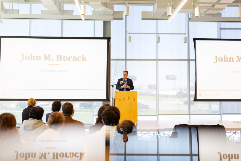 John M. Horack, vice president of research for the Enterprise for Research, emceed the event.