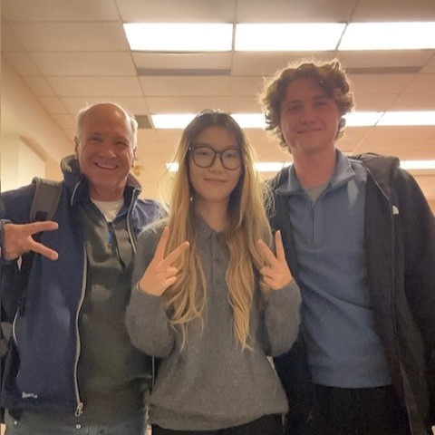Randy and Oliver with Zimeng Guo, their recitation teaching assistant, at the end of the semester.
