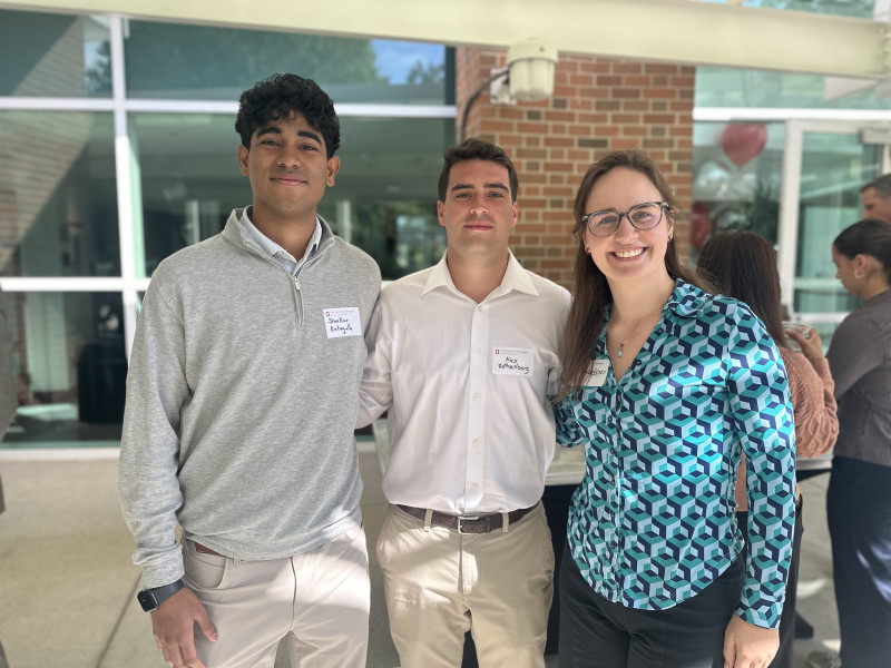 Tessa Haffner (right) and two of her IBE classmates.