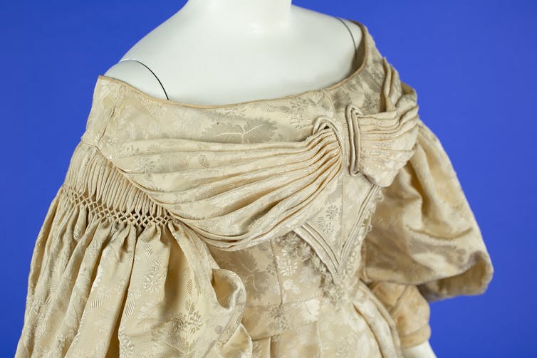 Wedding gown bodice, circa 1836