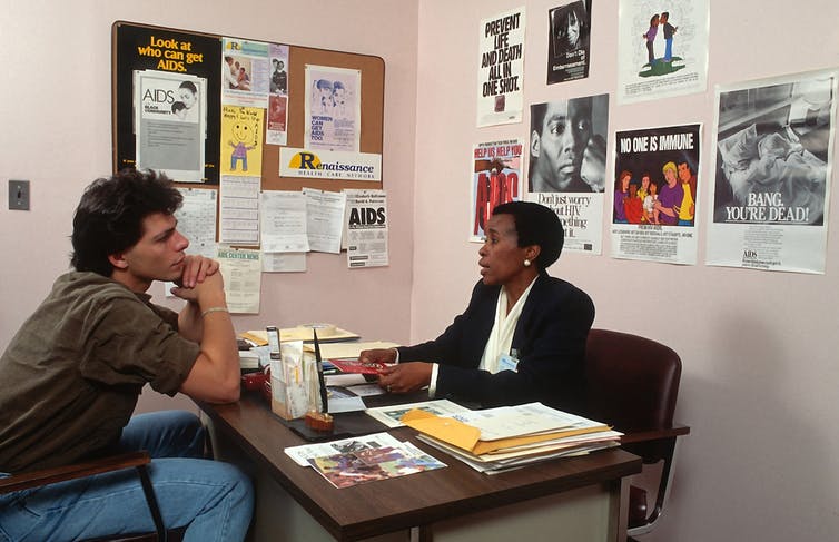 AIDS prevention counseling centers advised at-risk populations in New York in the 1980s.