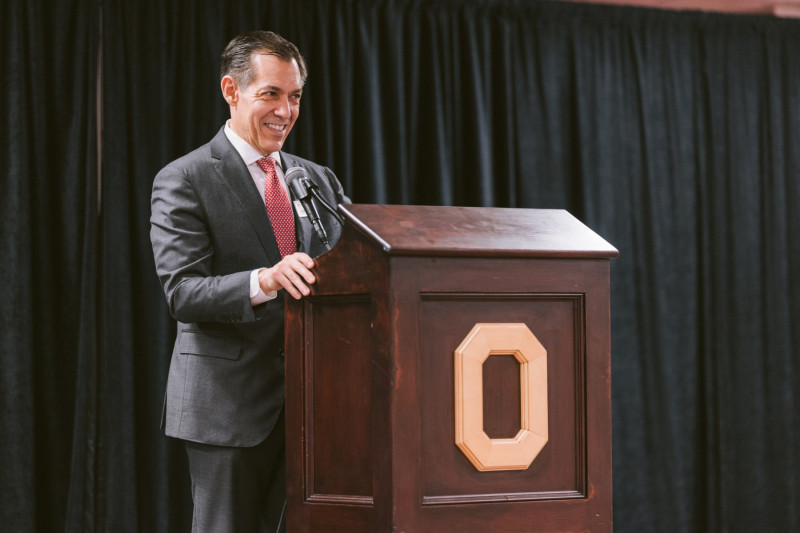 Erik Porfeli, interim dean of the College of Education and Human Ecology, delivered the keynote address.