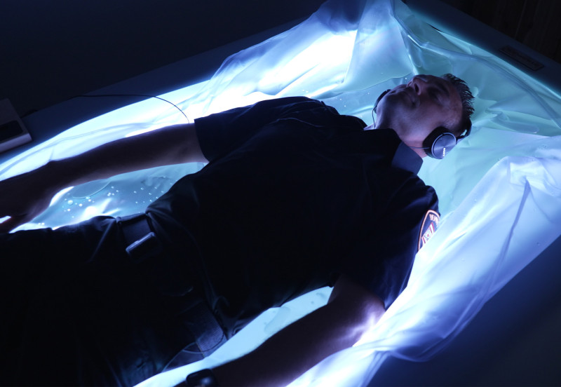 The Franklin County Sheriff's Office in central Ohio works with Ohio State to provide health resources for deputies, including this dry float pool for concussion recovery. Photo: The Ohio State University Wexner Medical Center