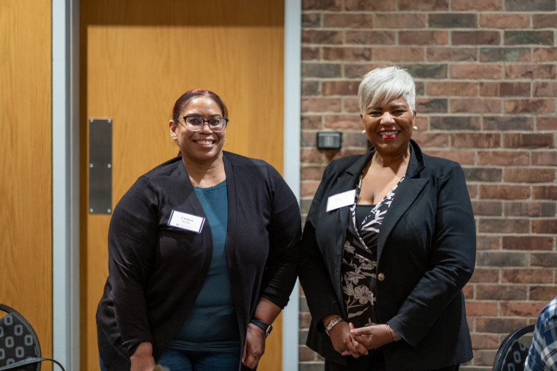 Stephanie Matthews, right, attended the conference with Ohio State alumna Carmen Willis.