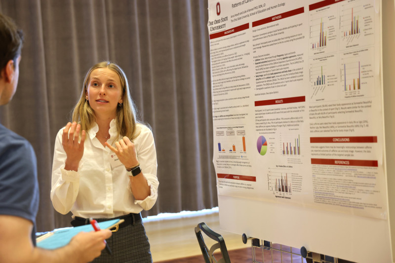 Anna Hewitt, a human nutrition major, studied caffeine consumption in student athletes. Her mentor is Clinical Professor Julie Kennel.
