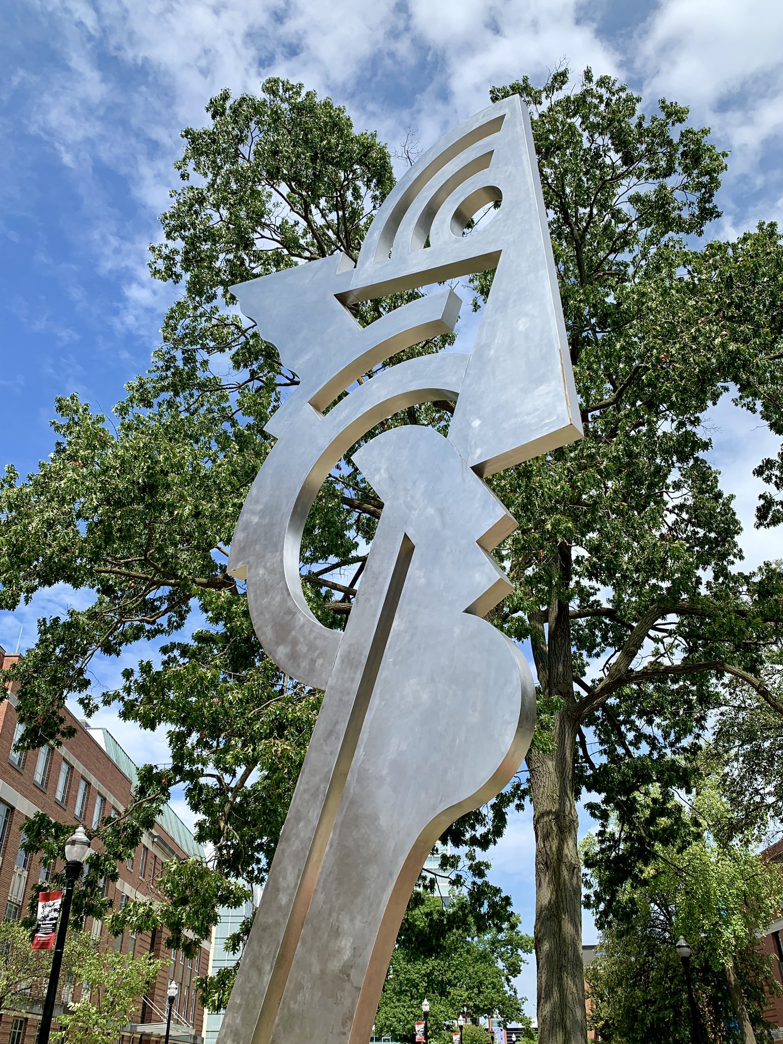 Modern Head sculpture dedicated on Ohio State campus