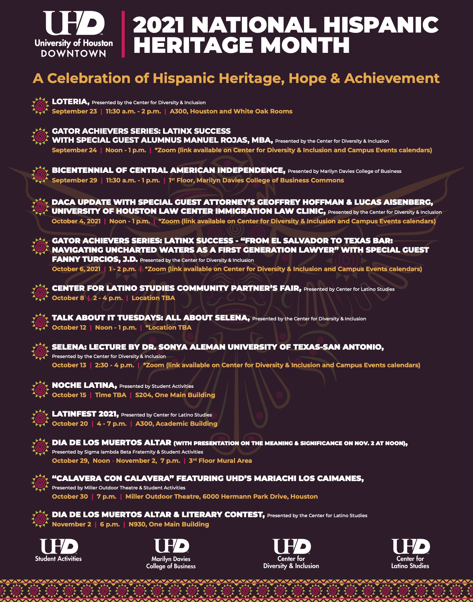 Center for Diversity & Inclusion Announces Hispanic Heritage Month Events