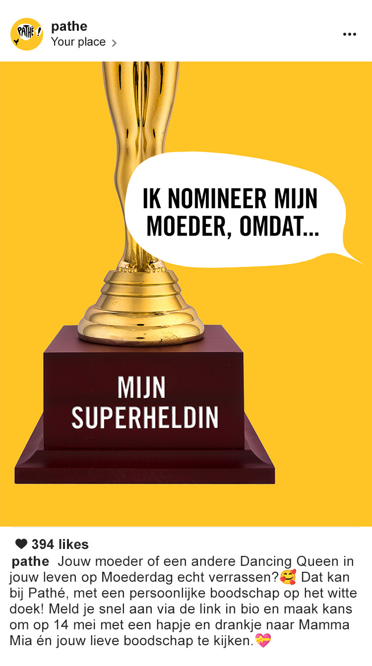Ode aan moeders op het grote doek bij Pathé