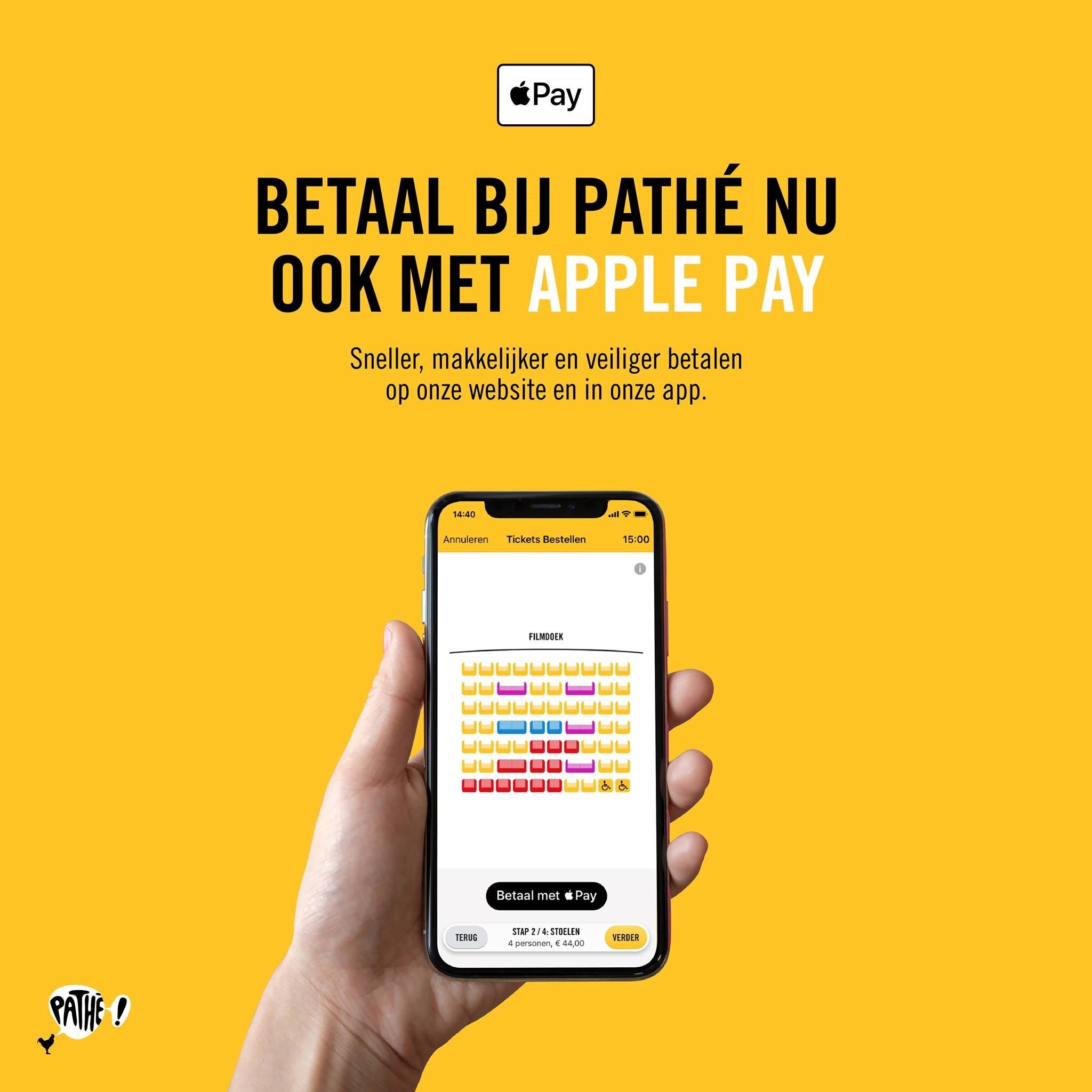 Apple Pay vanaf nu beschikbaar voor Pathé bezoekers Apple Pay vanaf nu beschikbaar voor Pathé bezoekers