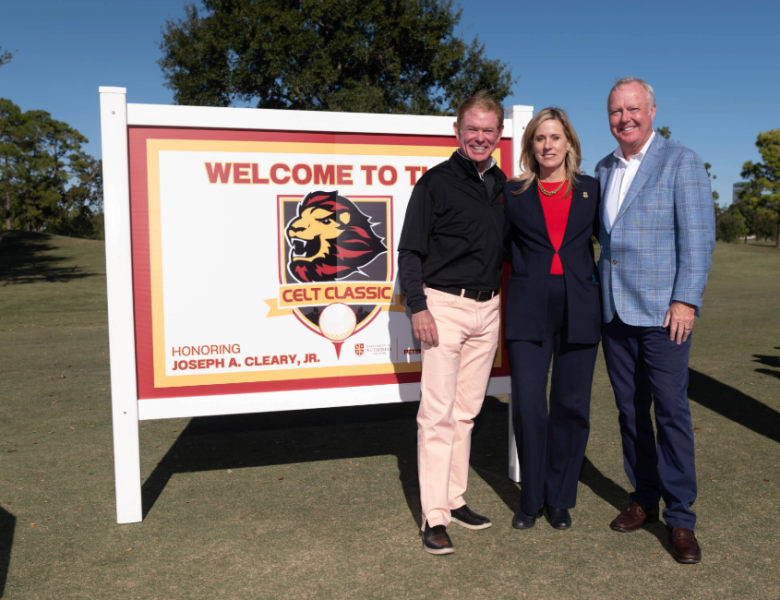 Event Co-Chairs with Dr. Sinda Vanderpool at the Awards Reception- (left to right) Lou Pelz '80, Dr. Sinda Vanderpool, and Bruce Davidson '83