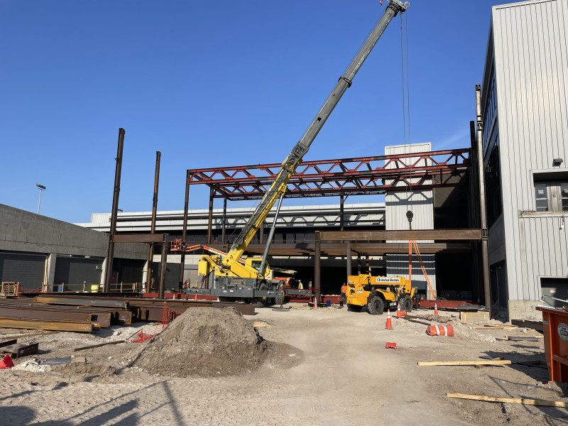 Structural steel going up for security checkpoint expansions at TPA