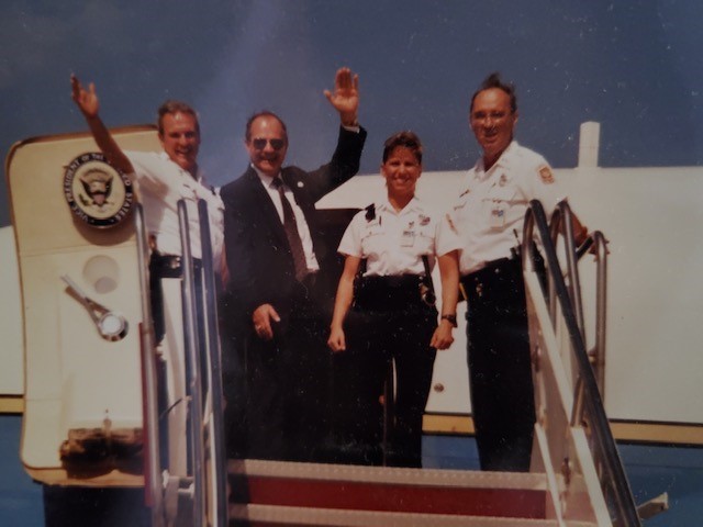 Capt. Teri Uno with Air Force 2