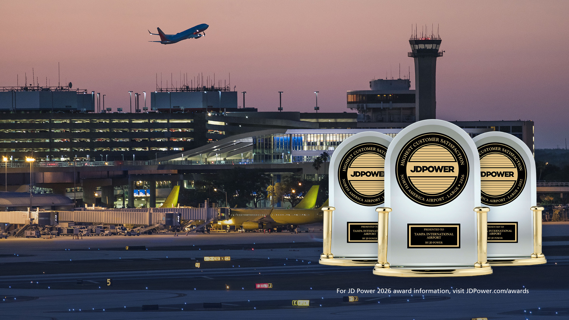 TPA named JD Power’s #1 Large Airport for a third time