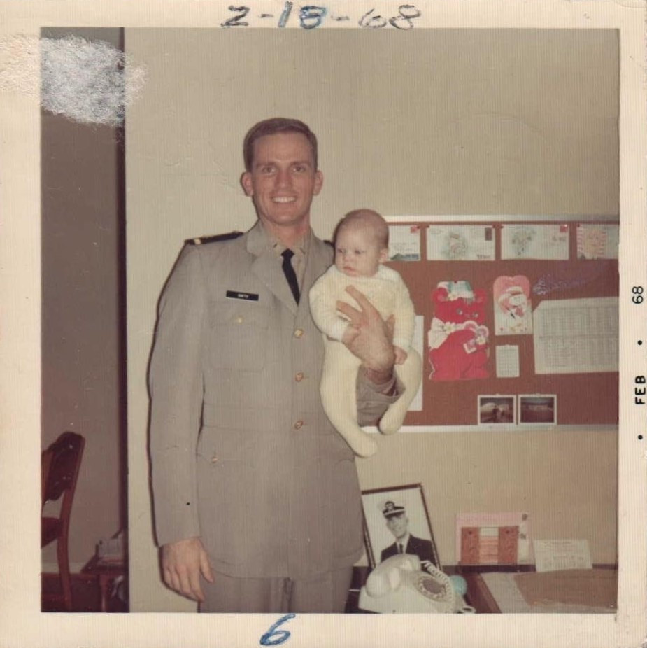 My Awesome Navy Pilot Dad holding me - February 1968, Pensacola