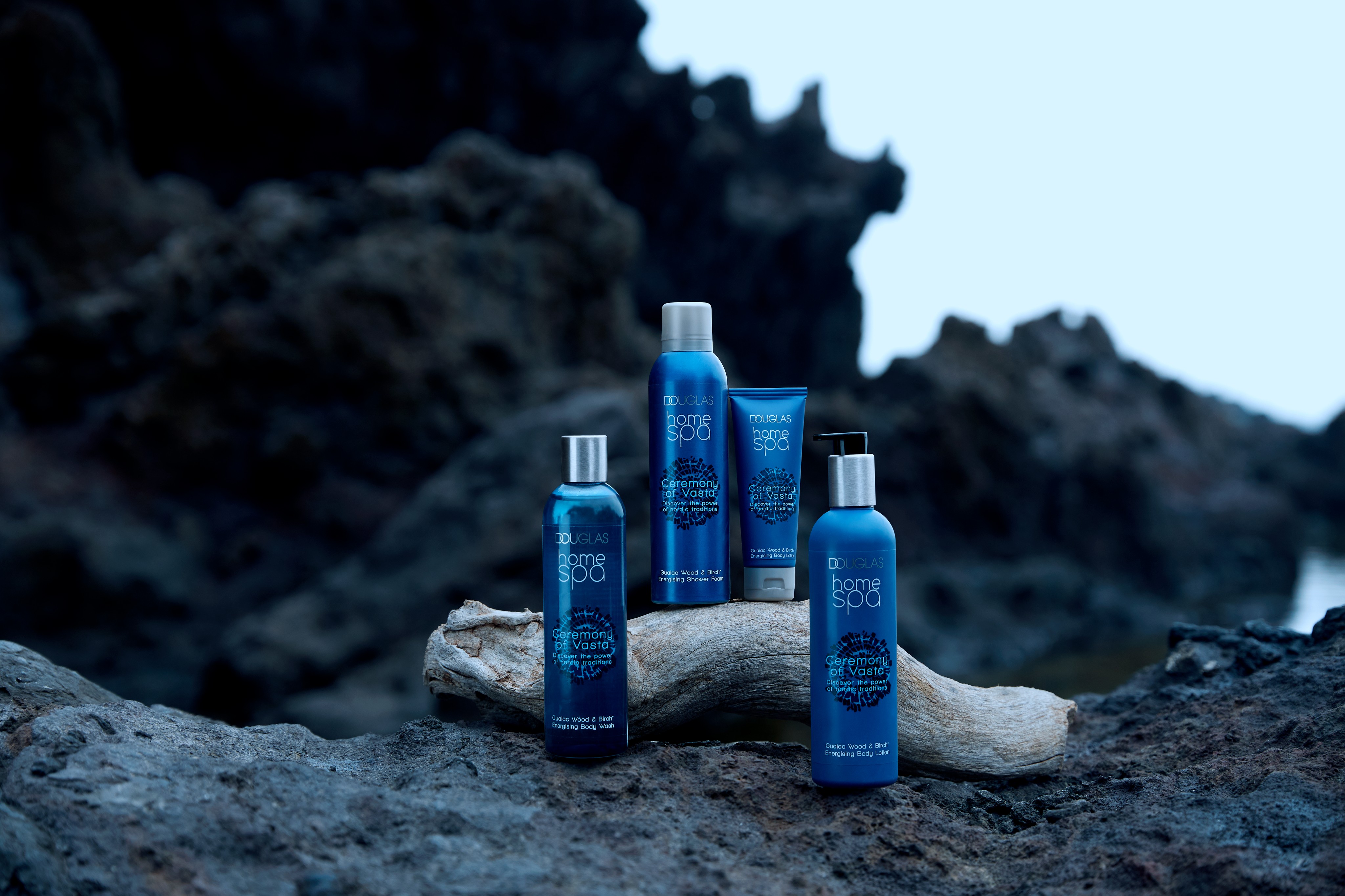 Douglas-collection-bathcare-home-spa-ceremony-of-vasta-product-still-range-stone-background - Web Rendition