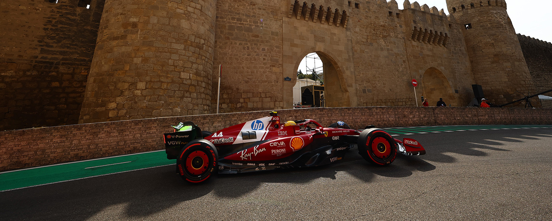 Red the dominant colour on the first day in Baku