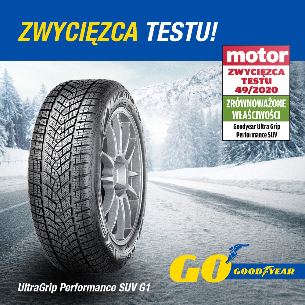 Opona Goodyear UltraGrip Performance SUV Gen-1 triumfuje w teście ...