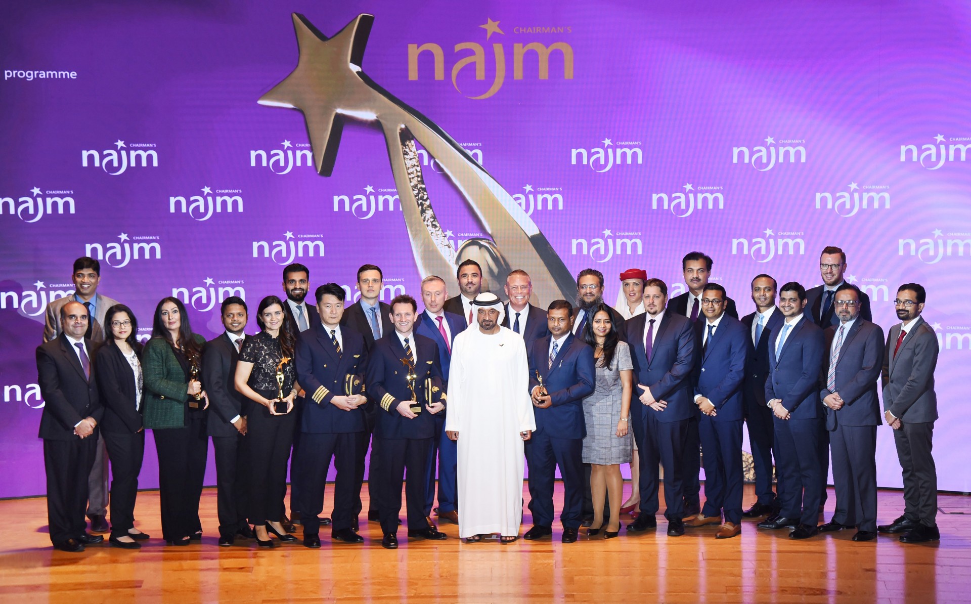 26 of the Emirates Group’s top employees received the organisation’s most prestigious recognition today at the Najm Chairman’s Awards.