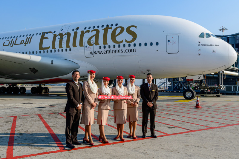 modello aereo emirates milano new york