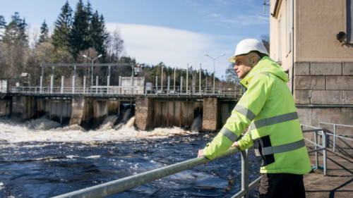 ohan Tielman under utrivningen av dammen vid Mariebergs kraftverk