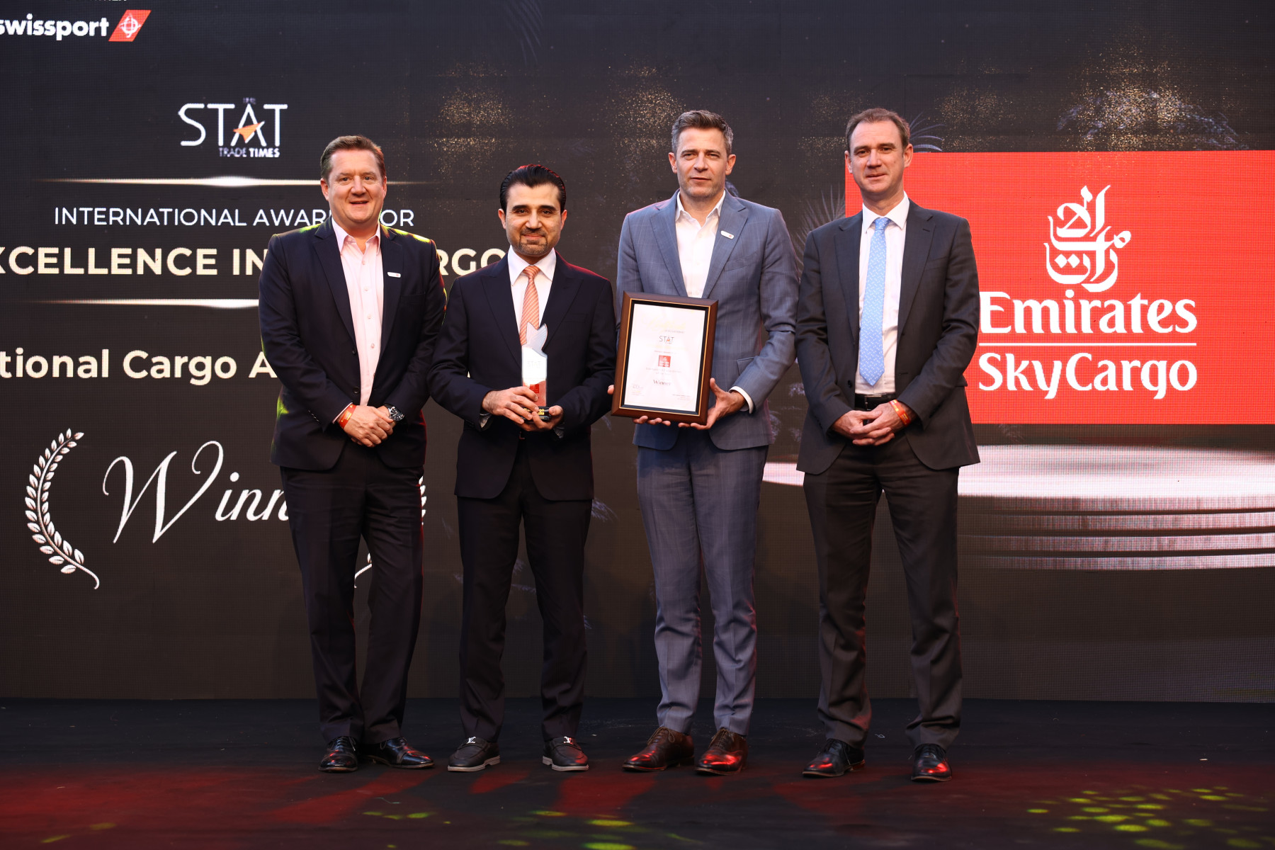 From Left to right: Julian Sutch, Head of Cool Chain; Badr Abbas, DSVP; Dennis Lister, SVP of Product and Innovation; Matthew Scott, VP of Cargo Pricing and Interline
