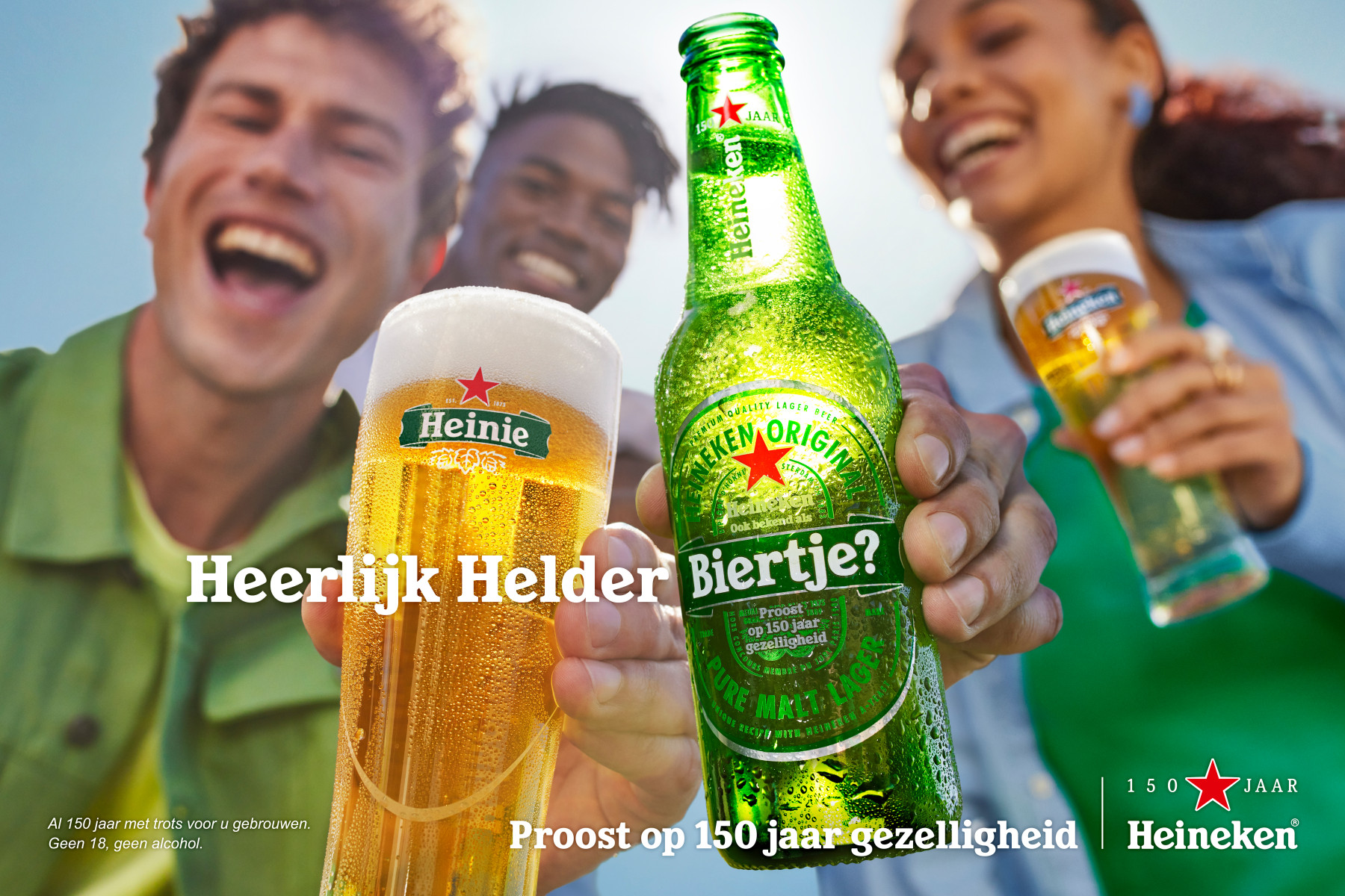HEERLIJK HELDER HOE JE ONS OOK NOEMT. HEINEKEN VIERT 150STE VERJAARDAG