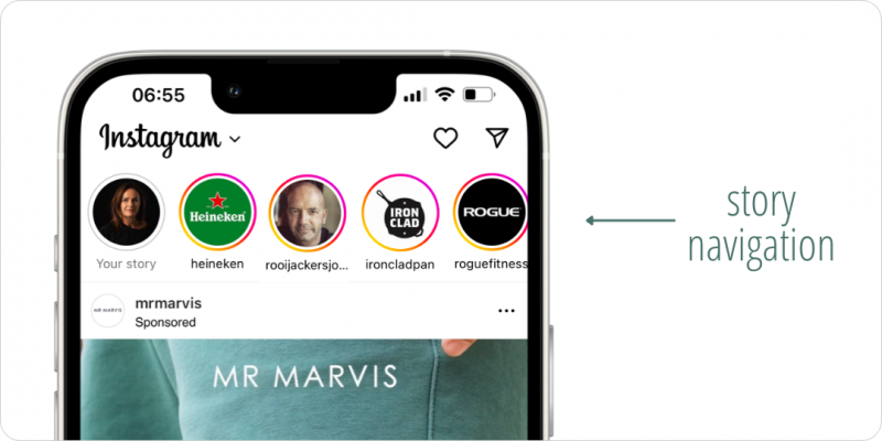 Instagram story timeline
